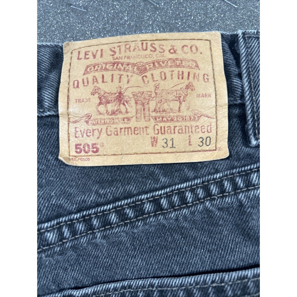 Vintage Levis Jeans Mens 31x30 (Fits 29x29) Faded Black 505 Red Tab Canada 1990s - Picture 9 of 15